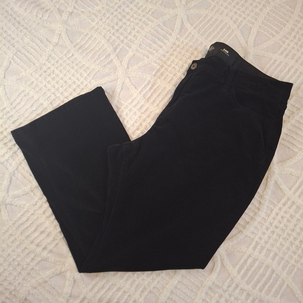 St Johns Bay Black Bootcut Corduroy‎ Pants Women Size 24W Boot Cut Stretch